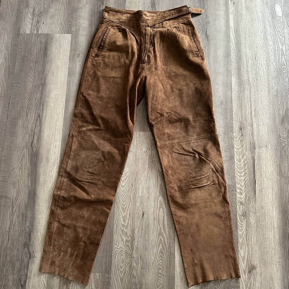 CANDA C & A vintage leather suede pants slacks size 42 European 31” inseam